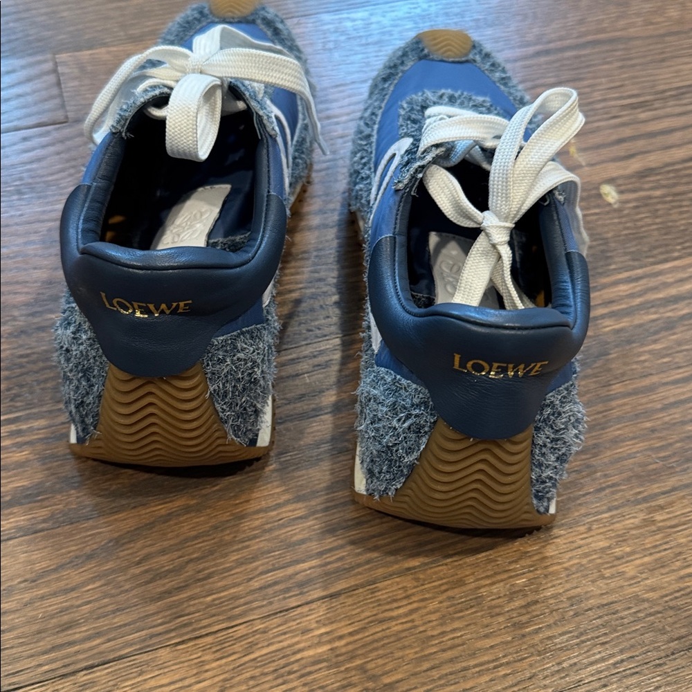 Loewe Blue and Gray Textured Sneakers - Picture 2 of 3